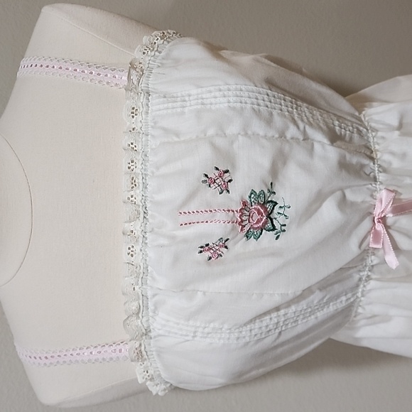 Vintage Spotlight Maxi Slip Dress Nightgown Cottagecore Embroidery Lace size S-M